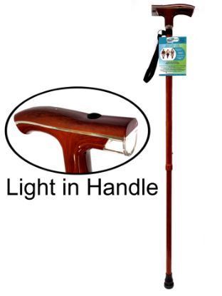 Picture of Light Up Mahogany Effect Walking Stick