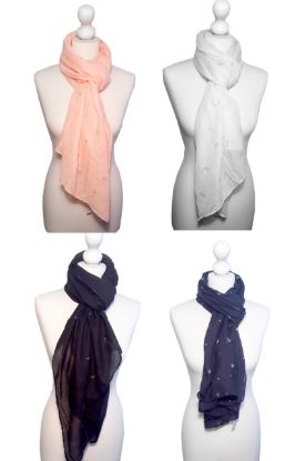 Picture of Believe - Feather & Star Print Scarf