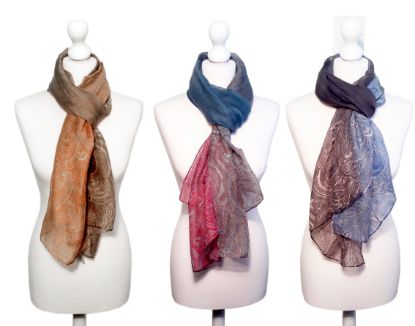 Picture of Believe - Printed 2 Colour Paisley Scarf