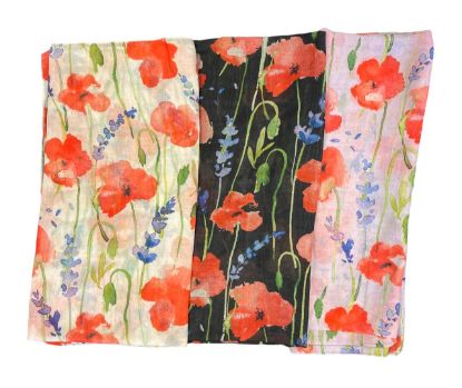 Picture of Believe - Poppy Print Scarf