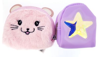 Picture of Fur Cat Face and Star PVC Coin Purses