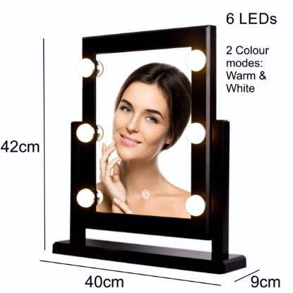 Picture of Large Light Up Vanity Mirror - Black