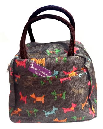 Picture of Lge Handled Bag Dog Print 24x19x14cms