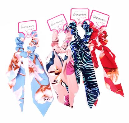 Picture of Shimmers - Floral Hanging Tail Scrunchy
