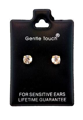 Picture of 021 Gentle Touch - 5mm Gold Crystal Stud