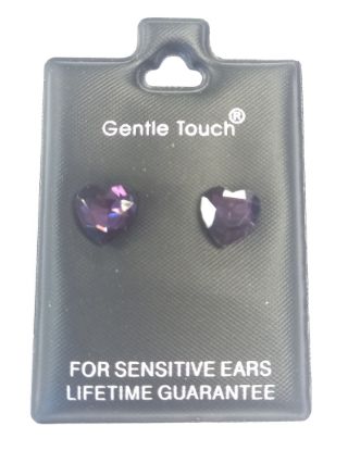 Picture of 079 Gentle Touch Purple Gem Heart Stud