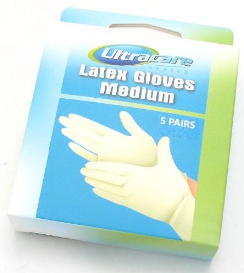 Picture of Ultracare - 5 Pairs Latex Gloves Medium
