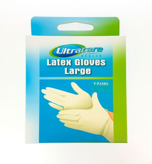 Picture of Ultracare - 5 Pairs Latex Gloves Large