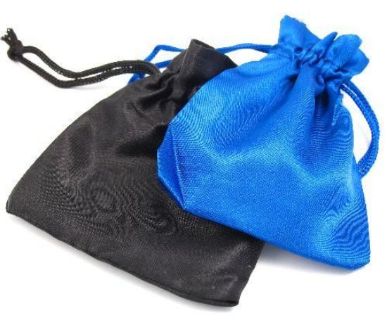 Picture of Organza Gift Bags, black & blue 10x8 cm