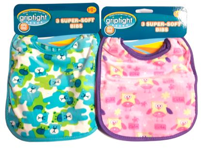 Picture of Griptight 3 Pack Printed Bibs ZERO VAT