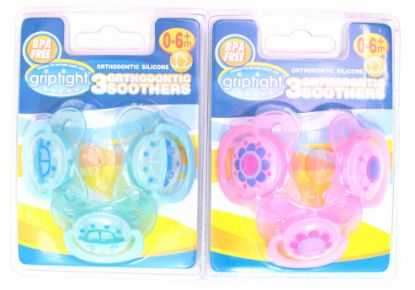 Picture of Griptight - 3 Orthodontic Soothers 0-6M