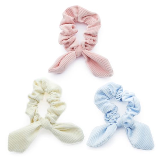 Picture of Shimmers - Ribbed Bow Scrunchies Pastel
