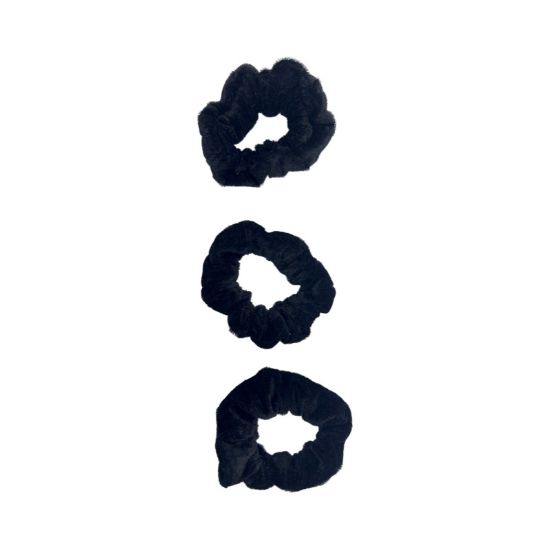 Picture of Shimmers - Black Mini Velvet Scrunchies