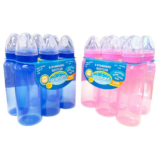 Picture of Griptight - 6 Pack 250ml Feeding Bottles