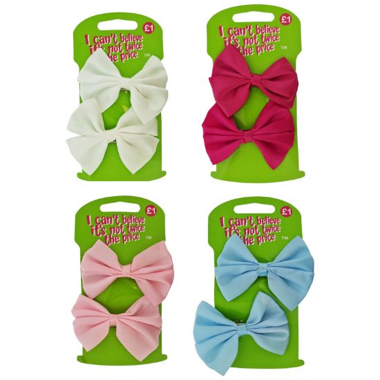 Picture of ICB - 2Pk Satin Bow Clips