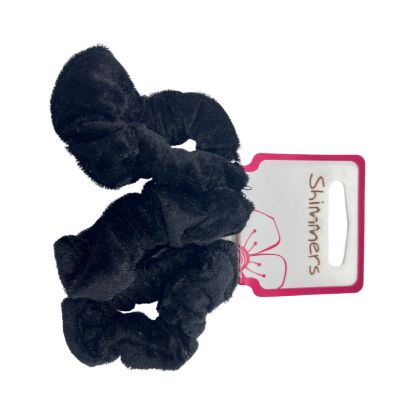 Picture of Shimmers - Black Mini Velvet Scrunchies