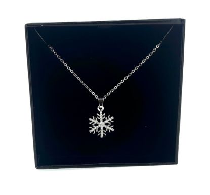 Picture of Diamante Studded Snow Flake Necklace