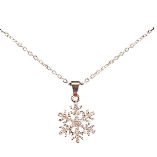 Picture of Diamante Studded Snow Flake Necklace