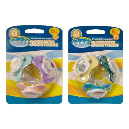 Picture of 3 Decorated Standard Soothers 6m+