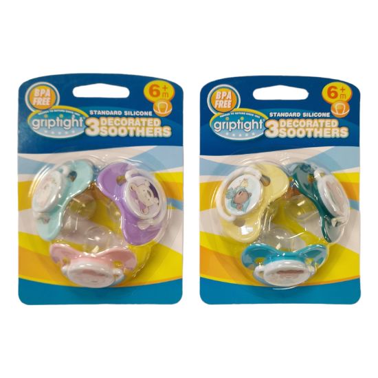 Picture of 3 Decorated Standard Soothers 6m+