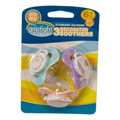 Picture of 3 Decorated Standard Soothers 6m+