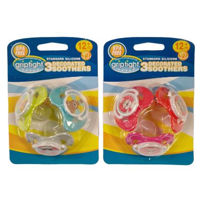 Picture of 3 Decorated Standard Soothers 12m+
