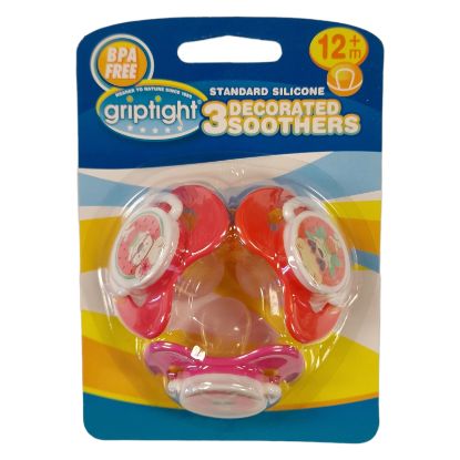 Picture of 3 Decorated Standard Soothers 12m+
