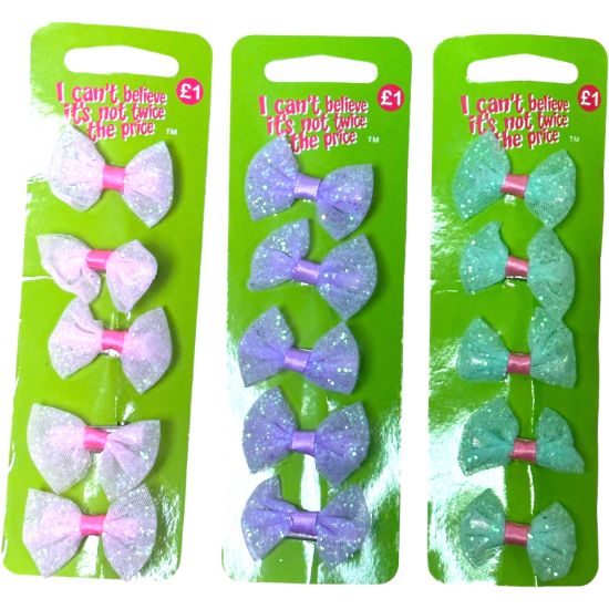 Picture of ICB - Glitter Bow Clips