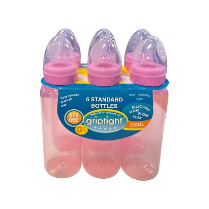 Picture of Griptight - 6 Pack 250ml Feeding Bottles