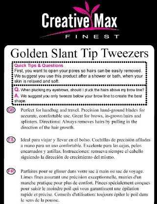 Picture of CMF - Gold Slant Tipped Tweezers