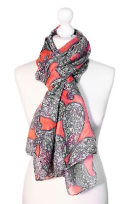 Picture of Believe - Colour Poppy Print Scarf