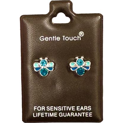 Picture of 126 Gentle Touch - Blue Bee Earrings