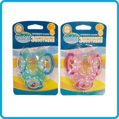 Picture of Griptight - 3 Orthodontic Soothers 6M+