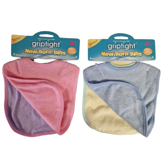 Picture of Griptight - 2 New Born Bibs - Z VAT RATE