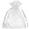 Picture of Organza Gift Bags, pink & white 10x8 cm