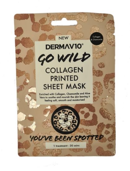 Picture of DermaV10 Go Wild Sheet Mask - Collagen