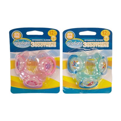 Picture of 3 Decorated Orthodontic Soothers 12m+