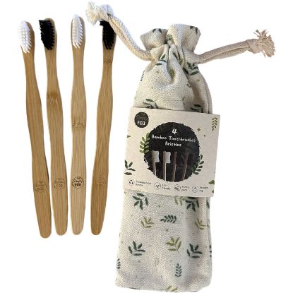 Picture of ECO 4 Bamboo Toothbrushes CLIP STRIP