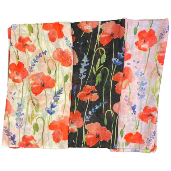 Picture of Believe - Poppy Print Scarf
