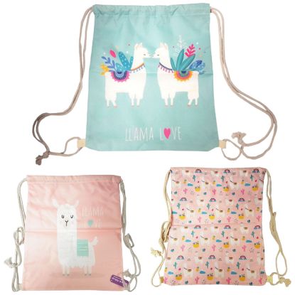 Picture of Llama Design Lrge Drawstring Bag 32c40cm