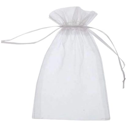 Picture of Organza Gift Bags, pink & white 10x14cm