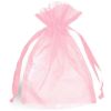 Picture of Organza Gift Bags, pink & white 10x8 cm