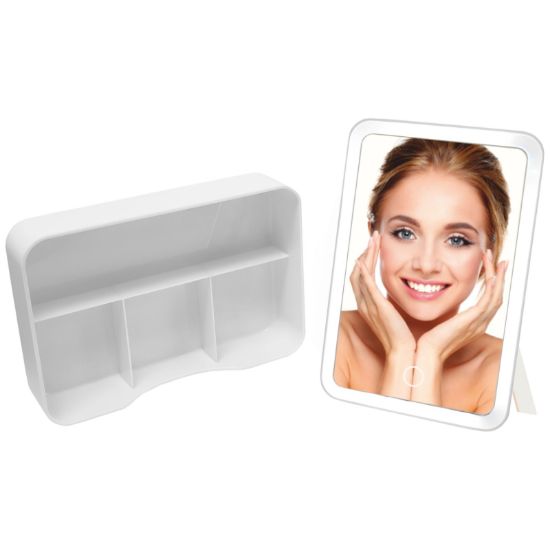 Picture of LED Mirror with Cosmetics Tray White