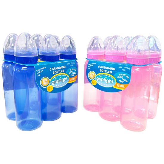 Picture of Griptight - 6 Pack 250ml Feeding Bottles