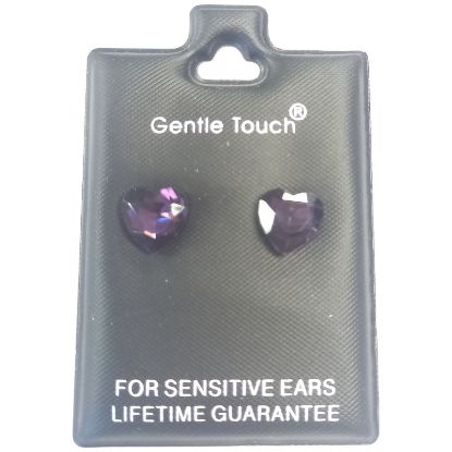 Picture of 079 Gentle Touch Purple Gem Heart Stud