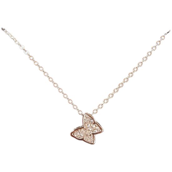 Picture of Diamante Studded Butterfly Necklace