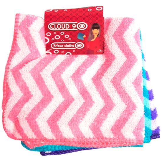 Picture of Cloud Nine - 3 Zig Zag Face Cloths