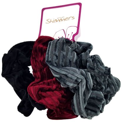 Picture of Shimmers - 3pk Velvet Ridged Scrunchies