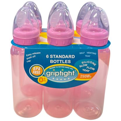 Picture of Griptight - 6 Pack 250ml Feeding Bottles