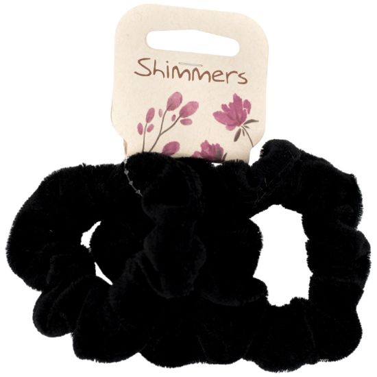 Picture of Shimmers - 3pk Black Velvet Scrunchies